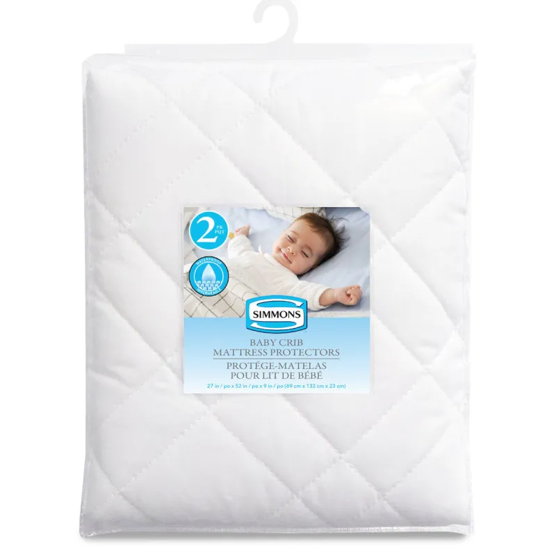 2 Pack Microfiber Crib Mattress Protectors