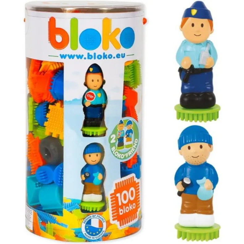 100 Pieces Tube with 2 Bloko 3D Figures