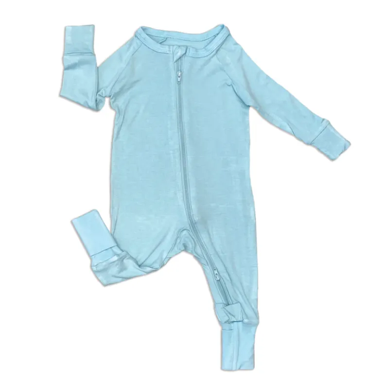 Bamboo Zippy Romper with Rollover Cuffs