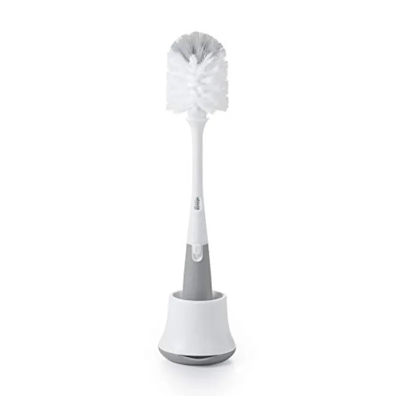 Bottle Brush with Nipple Cleaner and Stand - Grey