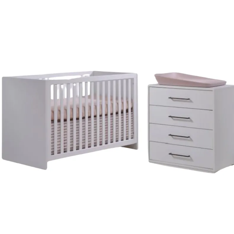 Contempo Island Convertible Crib + 4-Drawer Dresser Combo