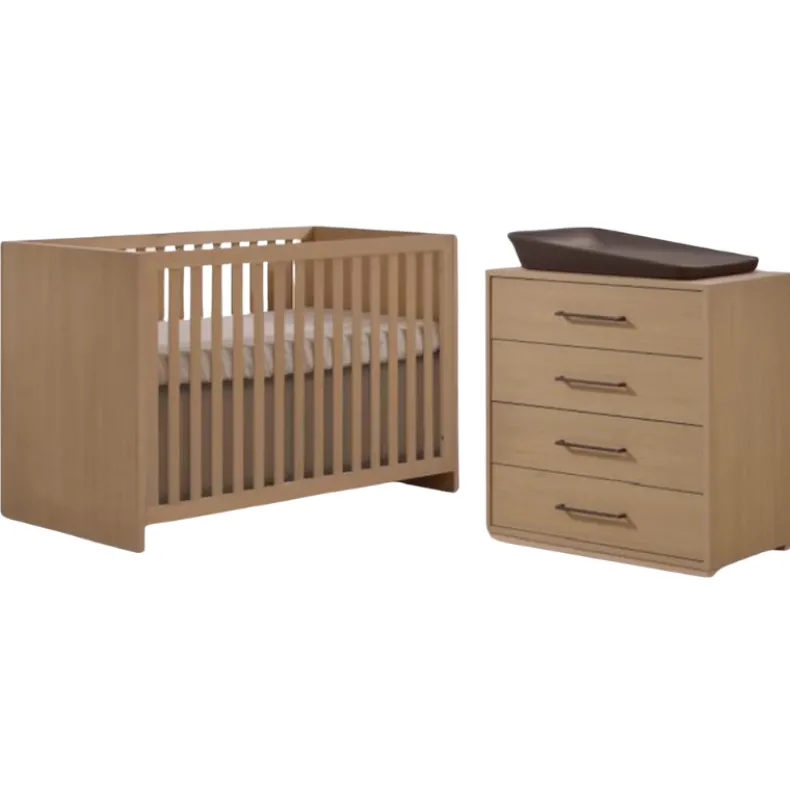 Contempo Island Convertible Crib + 4-Drawer Dresser Combo