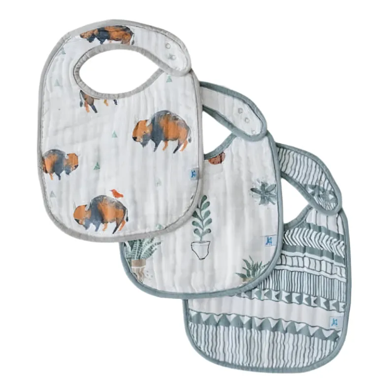 Cotton Muslin Classic Bibs - 3 Pack