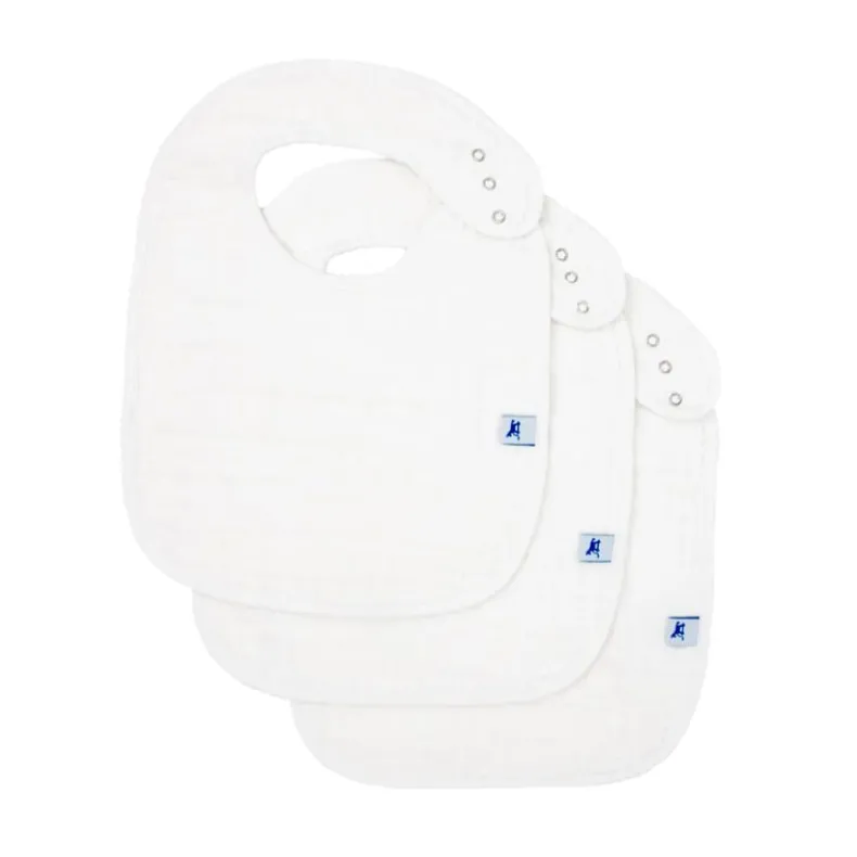 Cotton Muslin Classic Bibs - 3 Pack