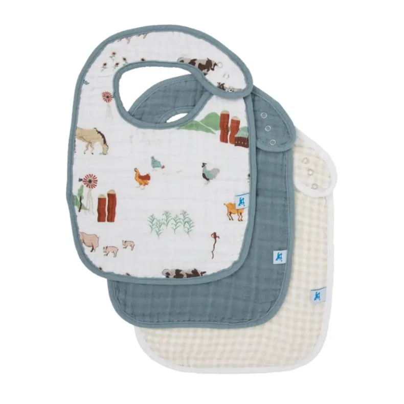 Cotton Muslin Classic Bibs - 3 Pack