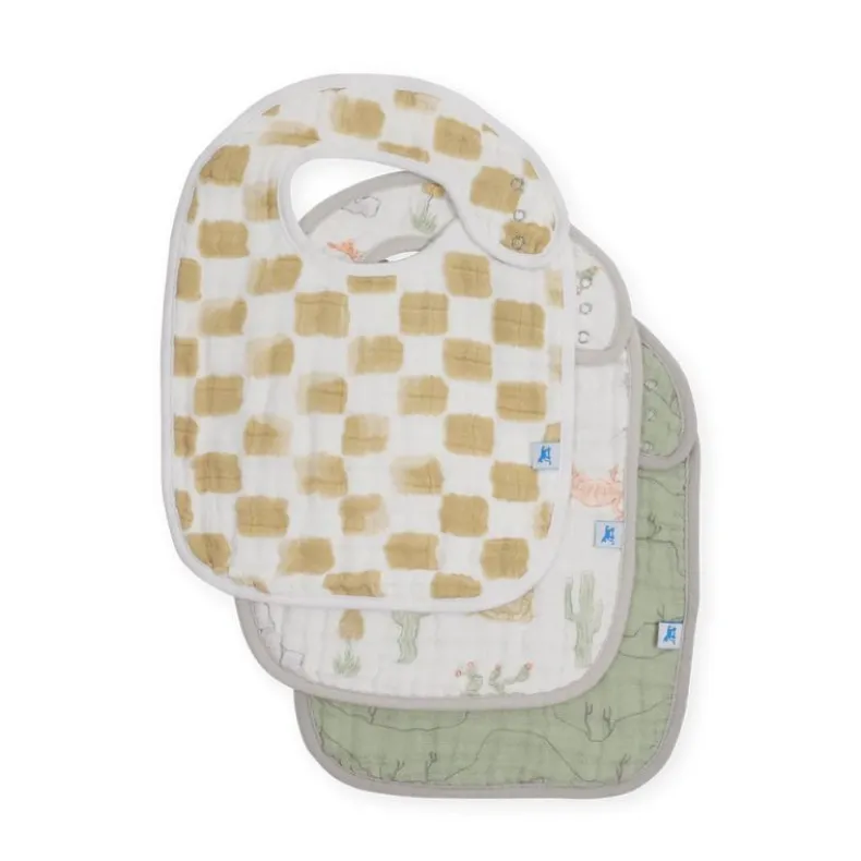 Cotton Muslin Classic Bibs - 3 Pack