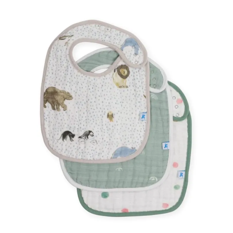 Cotton Muslin Classic Bibs - 3 Pack