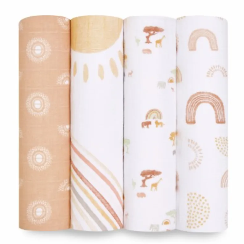 Cotton Muslin Swaddles - 4 Pack