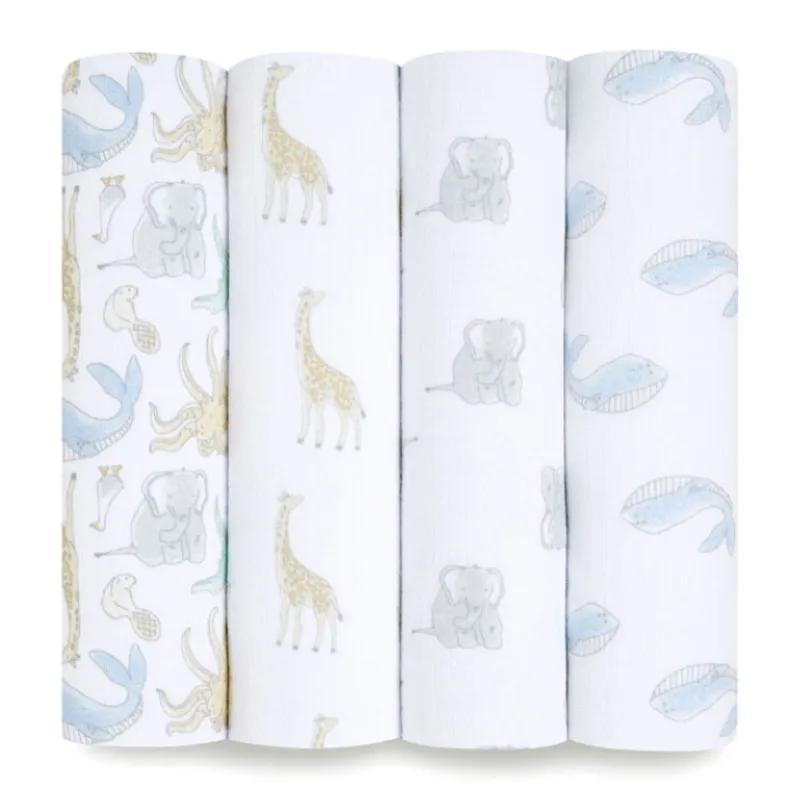 Cotton Muslin Swaddles - 4 Pack
