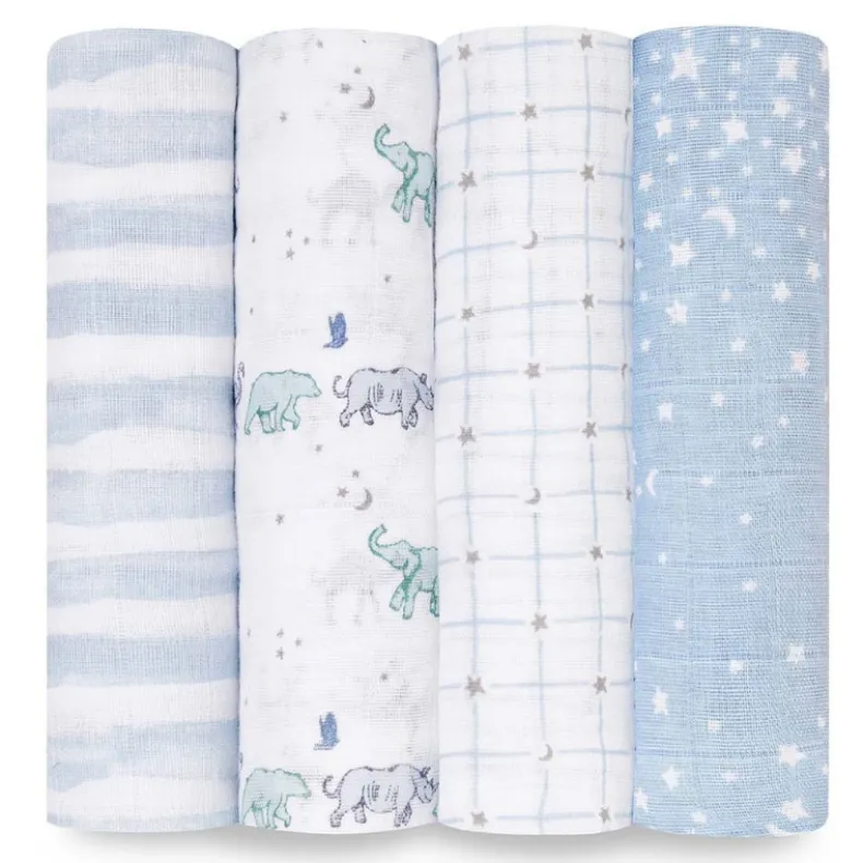 Cotton Muslin Swaddles - 4 Pack