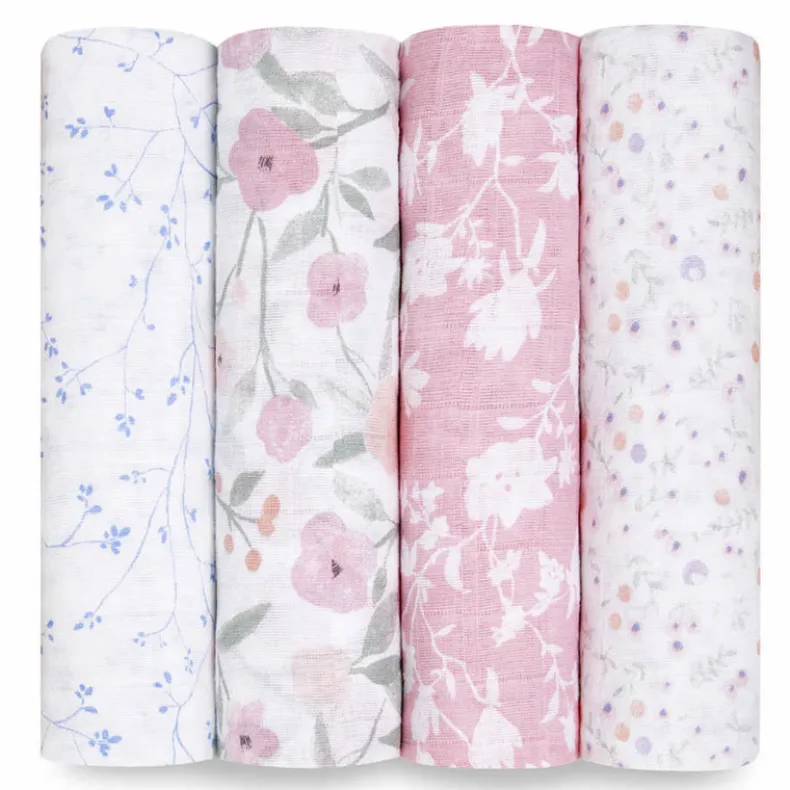 Cotton Muslin Swaddles - 4 Pack