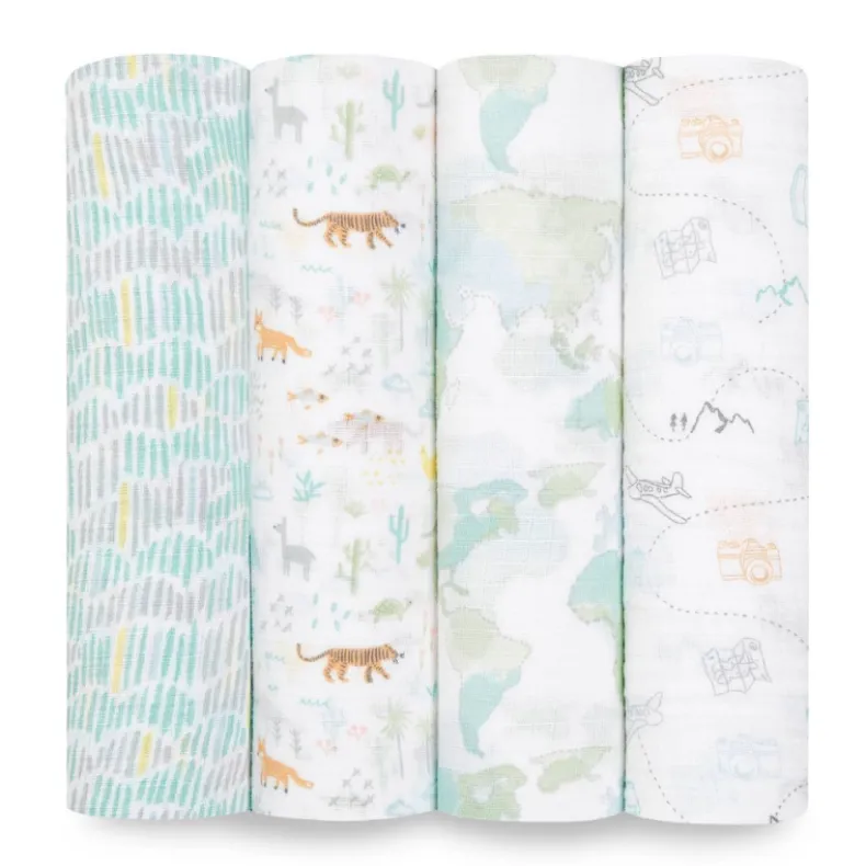 Cotton Muslin Swaddles - 4 Pack