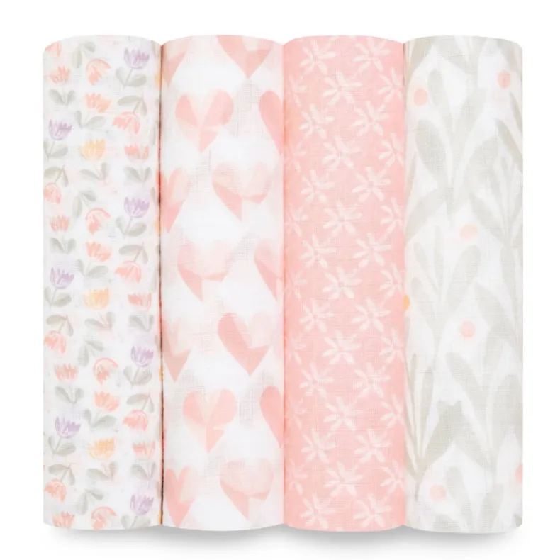 Cotton Muslin Swaddles - 4 Pack