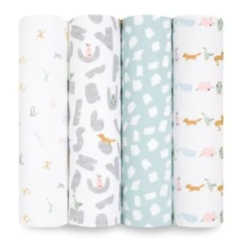 Cotton Muslin Swaddles - 4 Pack