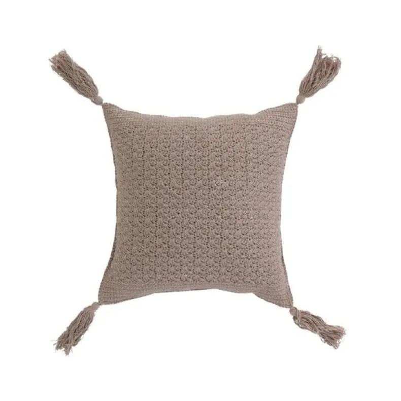 Crochet Pillow With Tassels