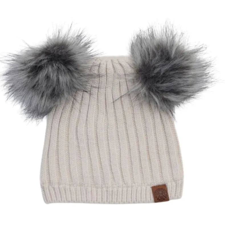 Double Pompom Baby Knit Hat
