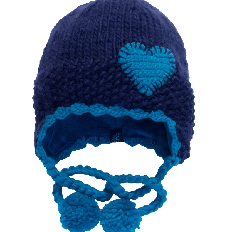 Heart Ski Hat - Navy
