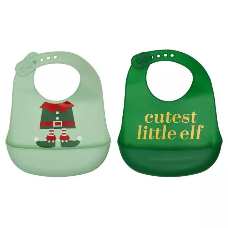 Holiday Silicone Bib Set - Cutest Little Elf