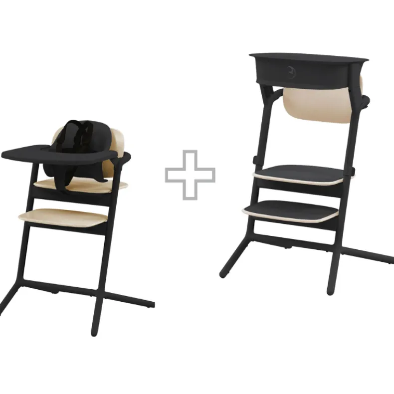 Lemo 3-in-1 High Chair + Training Tower Set - Sand Black