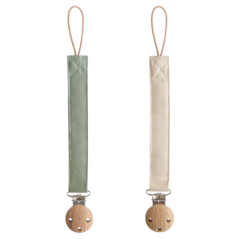 Linen Pacifier Clip - 2 Pack