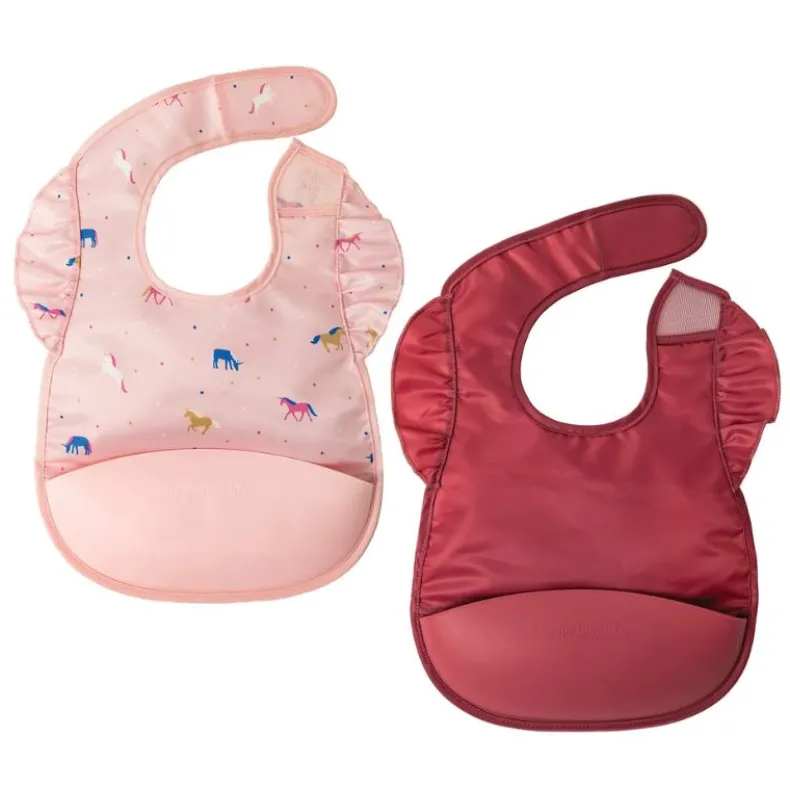 Mess-proof Silicone Pocket Bibs - 2 Pack