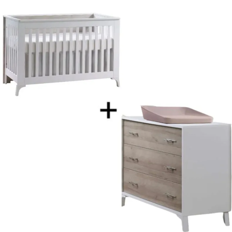 Metro Convertible Crib and 3 Drawer Dresser Combo