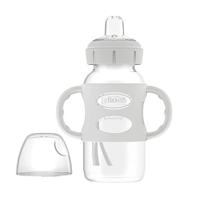 Milestones Wide-Neck Sippy Bottle with 100% Silicone Handles