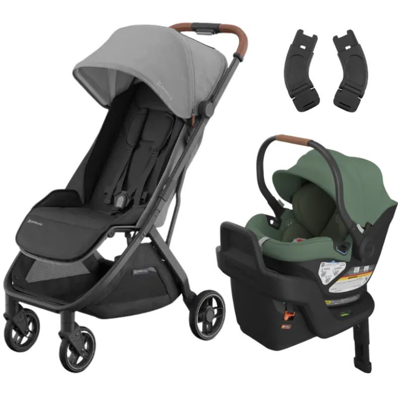 Minu V3 Stroller + Aria Infant Car Seat + Car Seat Adapters Travel System