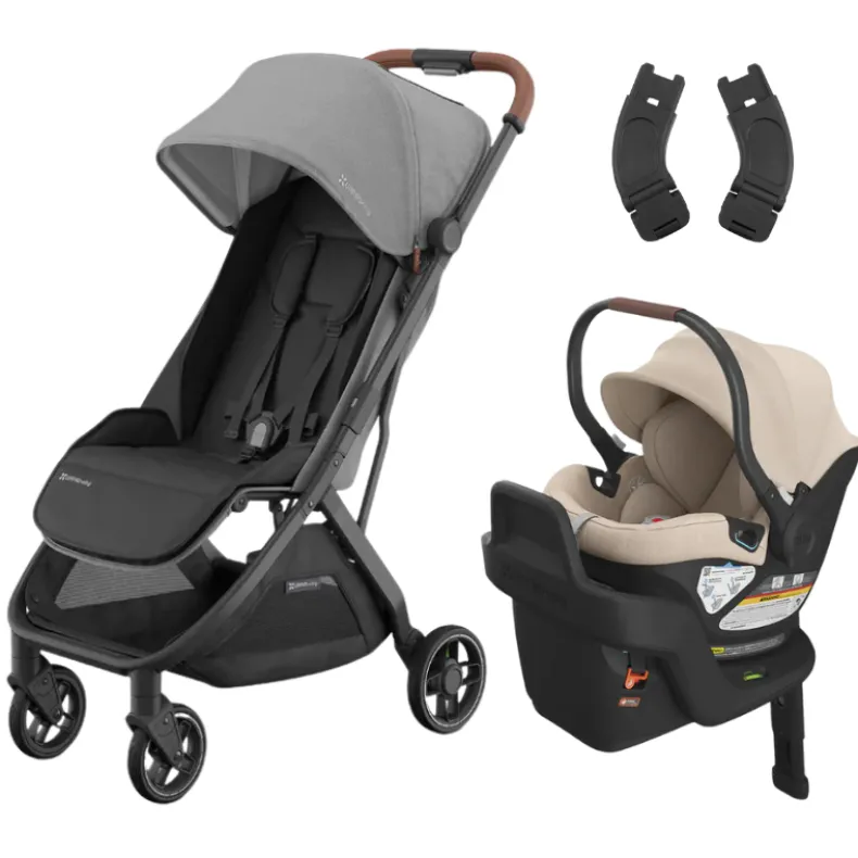 Minu V3 Stroller + Aria Infant Car Seat + Car Seat Adapters Travel System