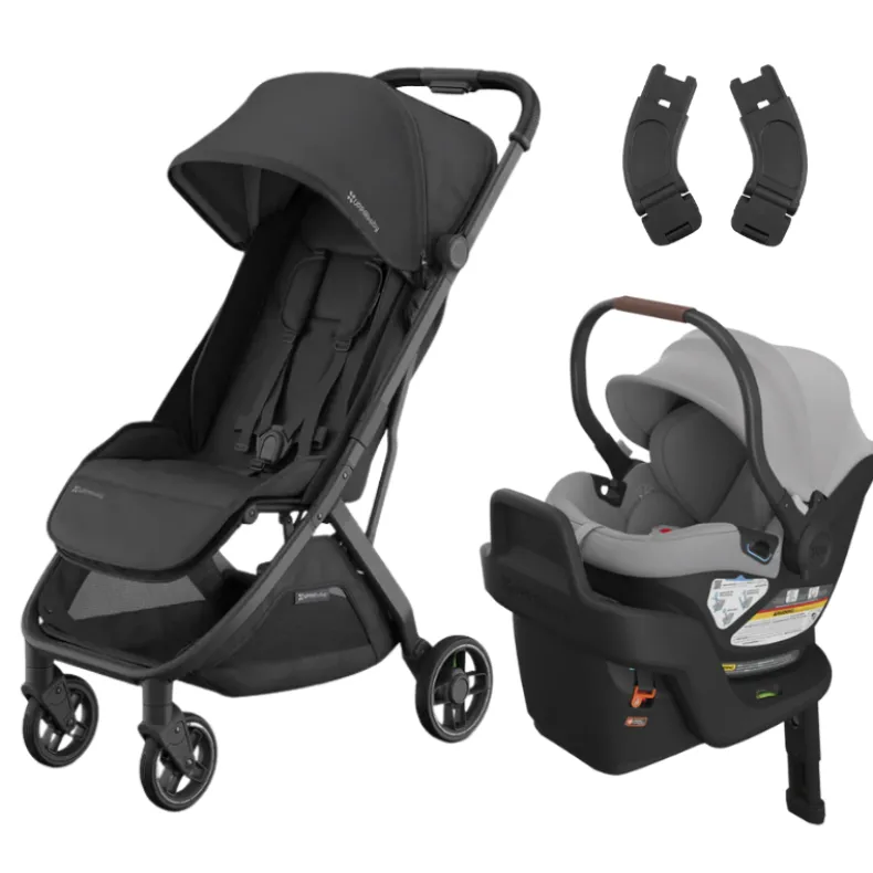 Minu V3 Stroller + Aria Infant Car Seat + Car Seat Adapters Travel System