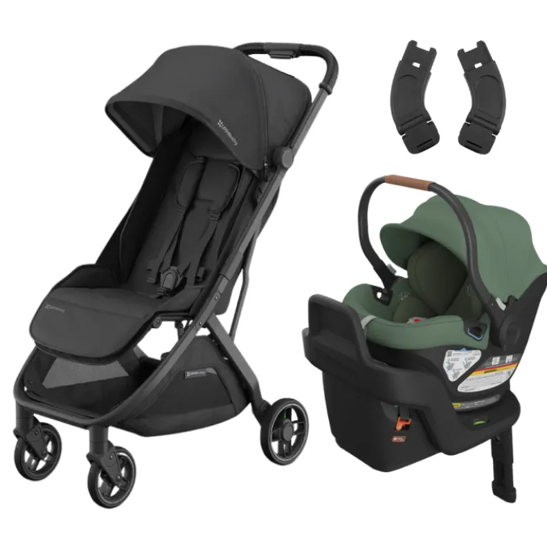 Minu V3 Stroller + Aria Infant Car Seat + Car Seat Adapters Travel System