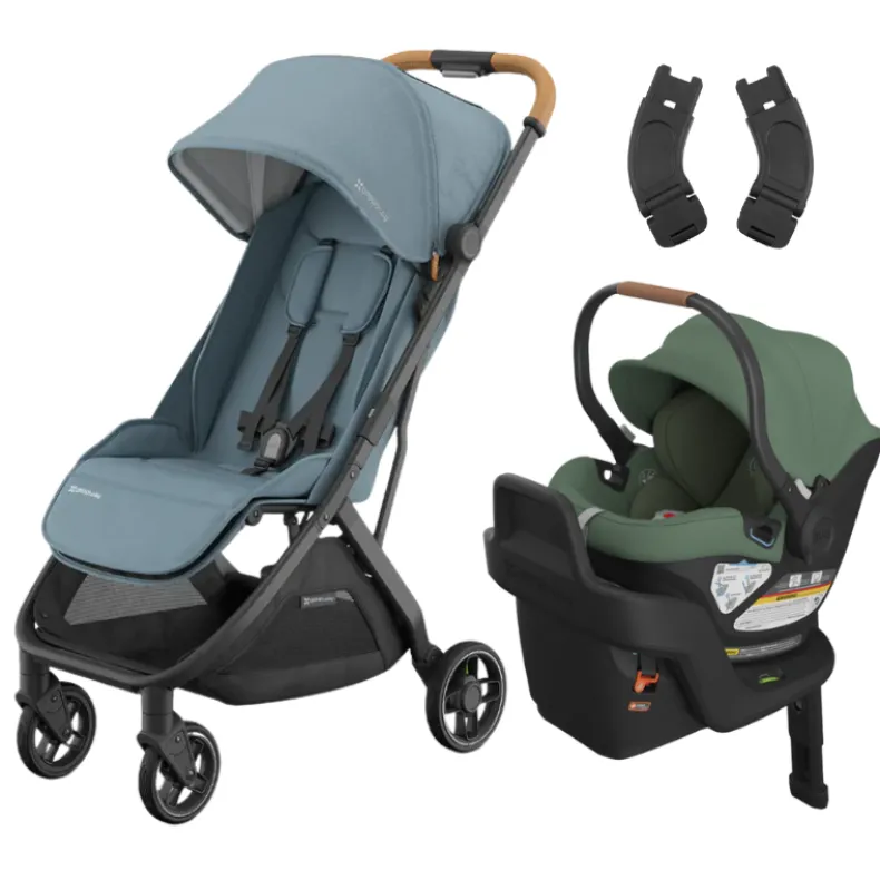 Minu V3 Stroller + Aria Infant Car Seat + Car Seat Adapters Travel System