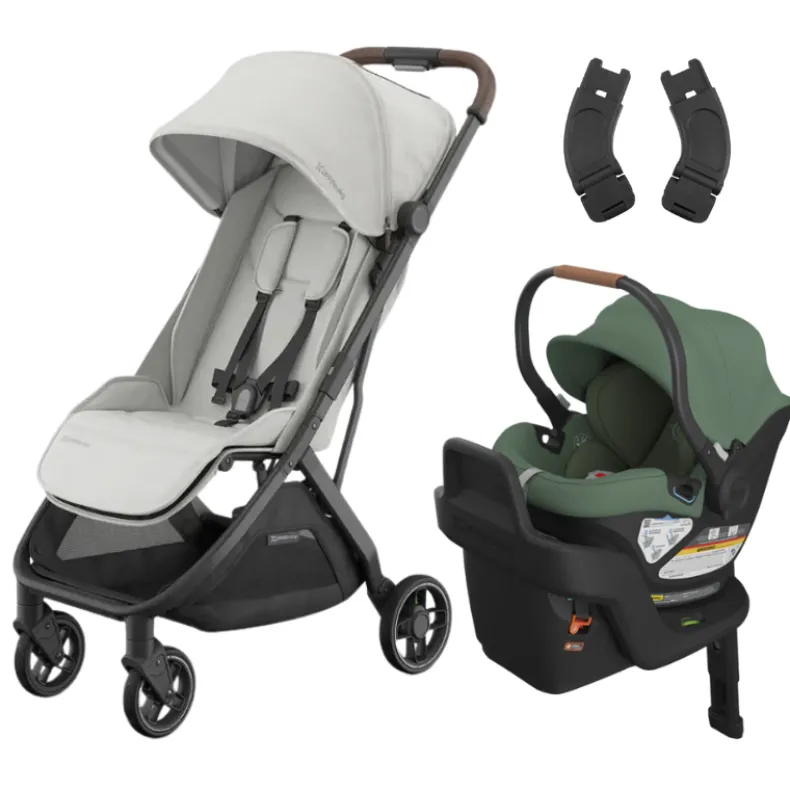 Minu V3 Stroller + Aria Infant Car Seat + Car Seat Adapters Travel System