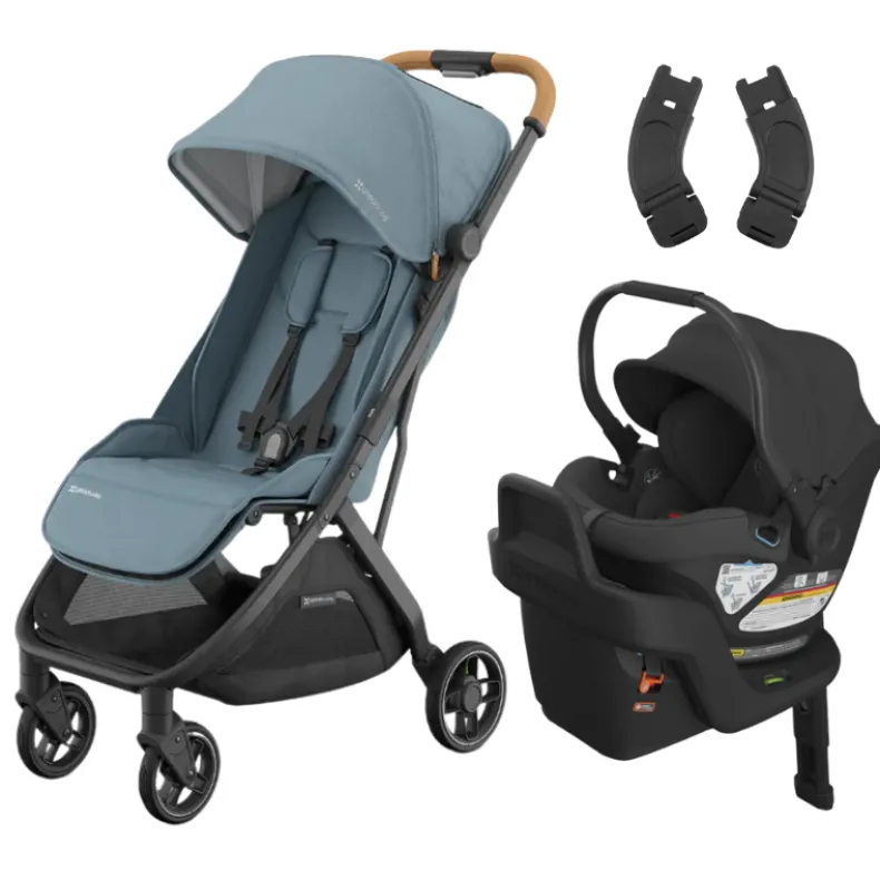 Minu V3 Stroller + Aria Infant Car Seat + Car Seat Adapters Travel System