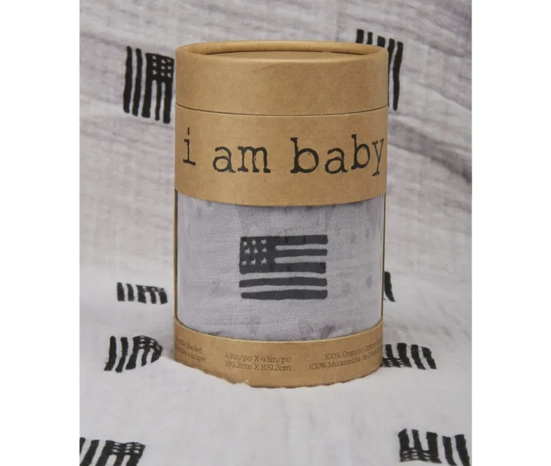 Muslin Swaddle - American Black/Grey