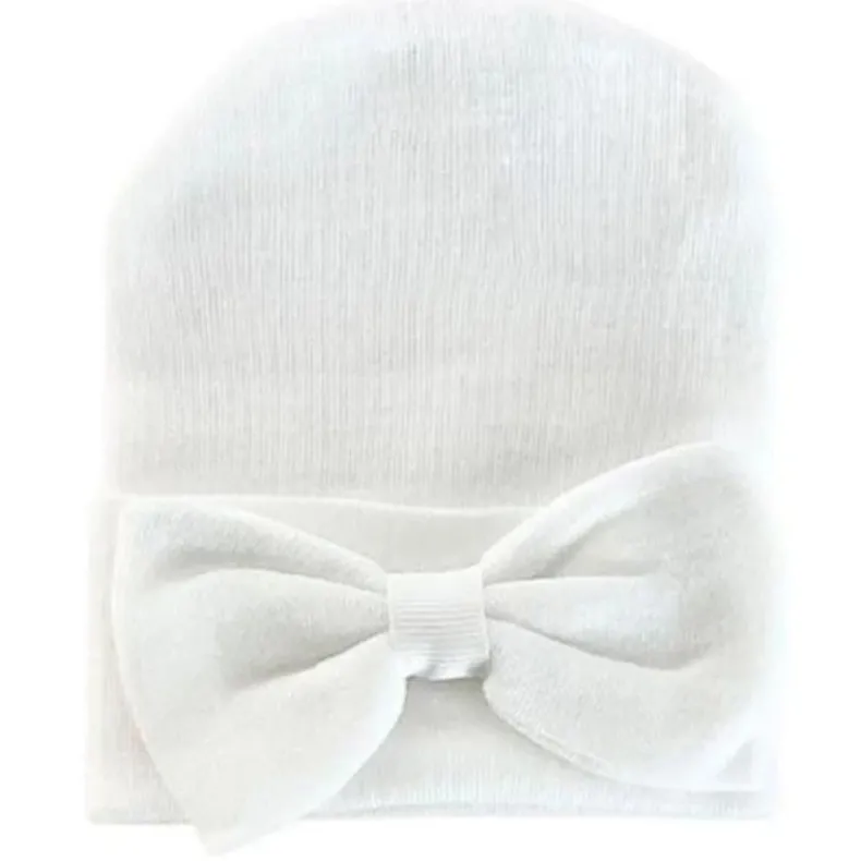 Newborn Knitted Hat with Bow