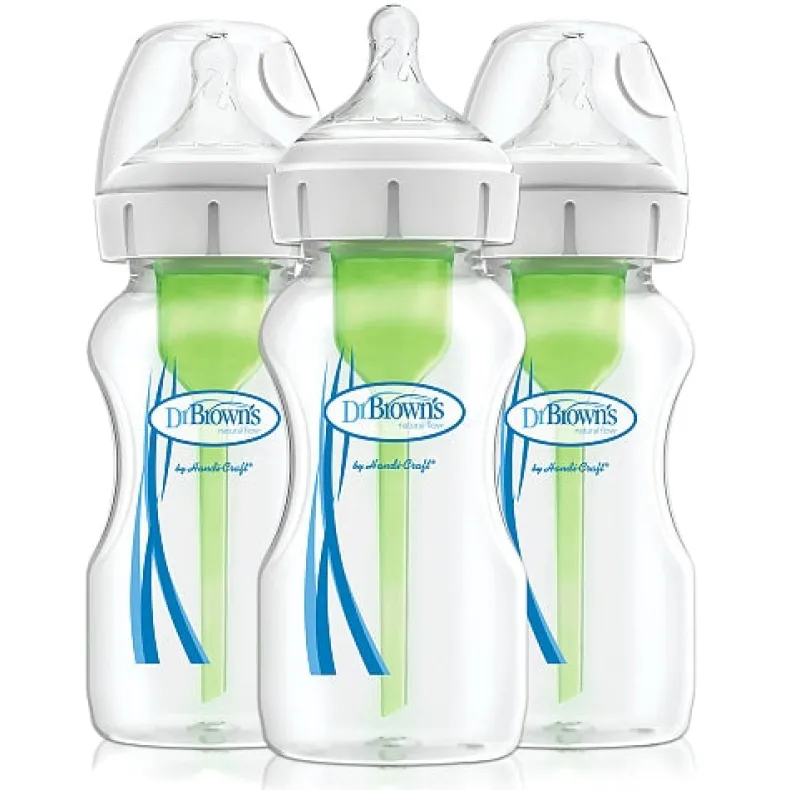 Options+ 9oz Wide-Neck Bottle Polypropylene - 3pk
