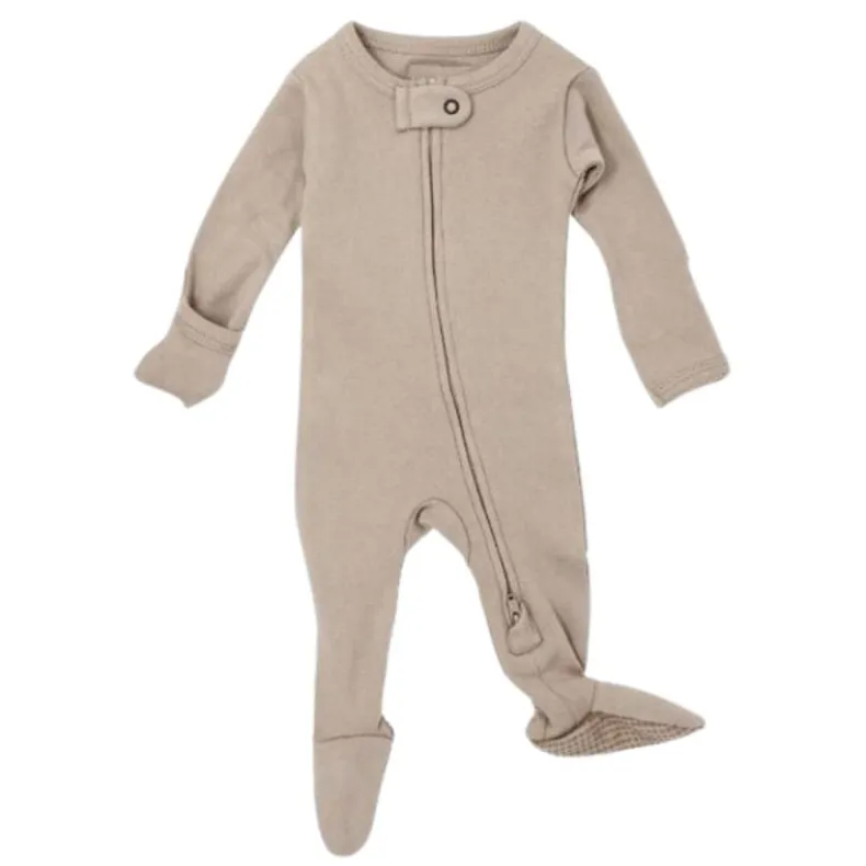 Organic Zipper Footed Sleeper - Solids