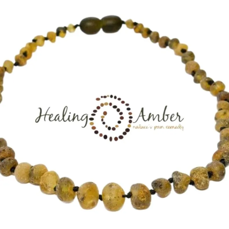 Raw Baltic Amber Teething Necklace - 11 inch