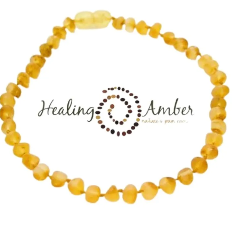 Raw Baltic Amber Teething Necklace - 11 inch