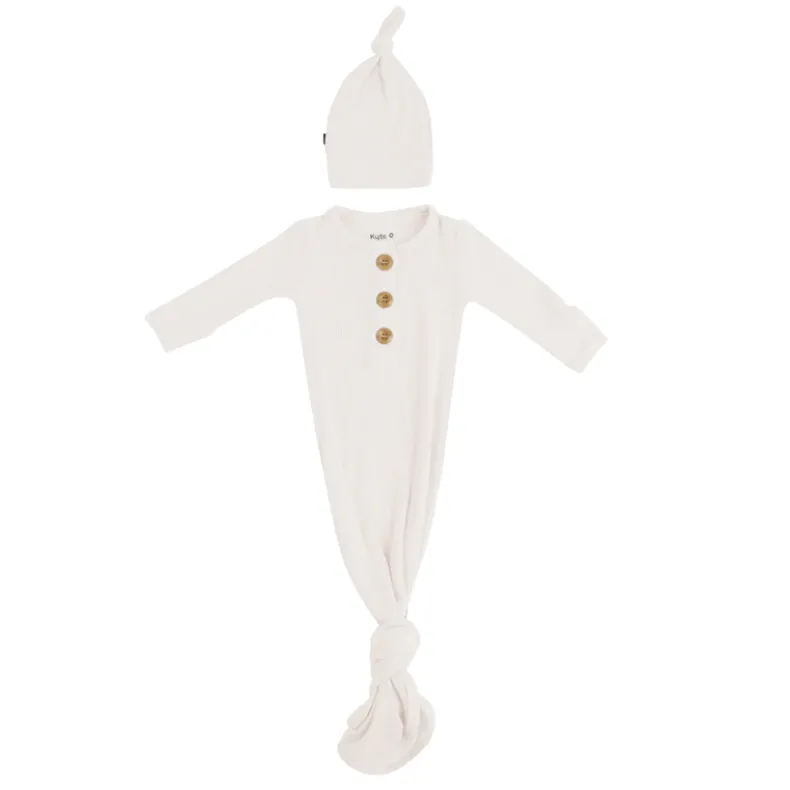 Ribbed Knotted Gown & Hat