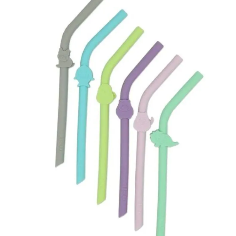Silicone Animal Straws with Cleaning Brush