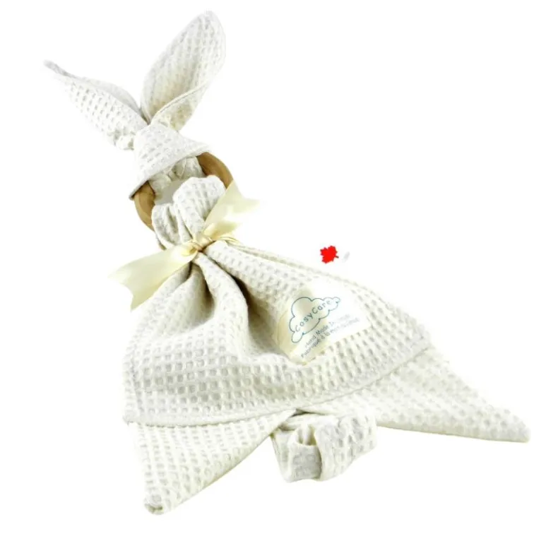 Soothing Bunny Teething Ring & Burp Cloth