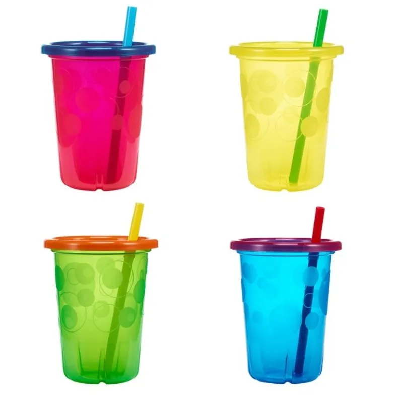 Take and Toss 10 oz Spill Proof Straw Cups - 4 Pack