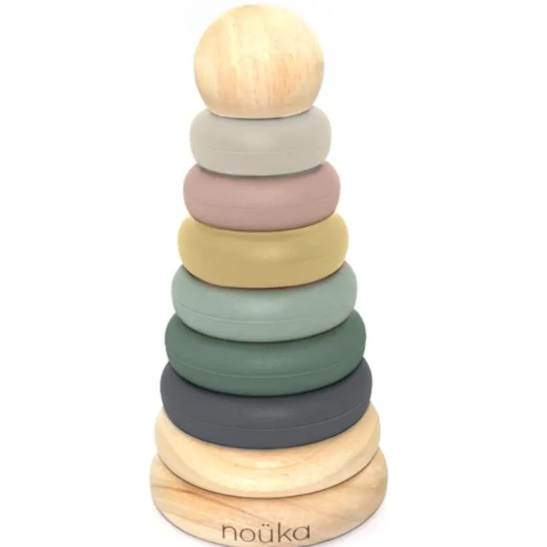 Wood & Silicone Stacker